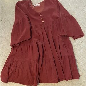 Impressions Terracotta Buttoned Dress